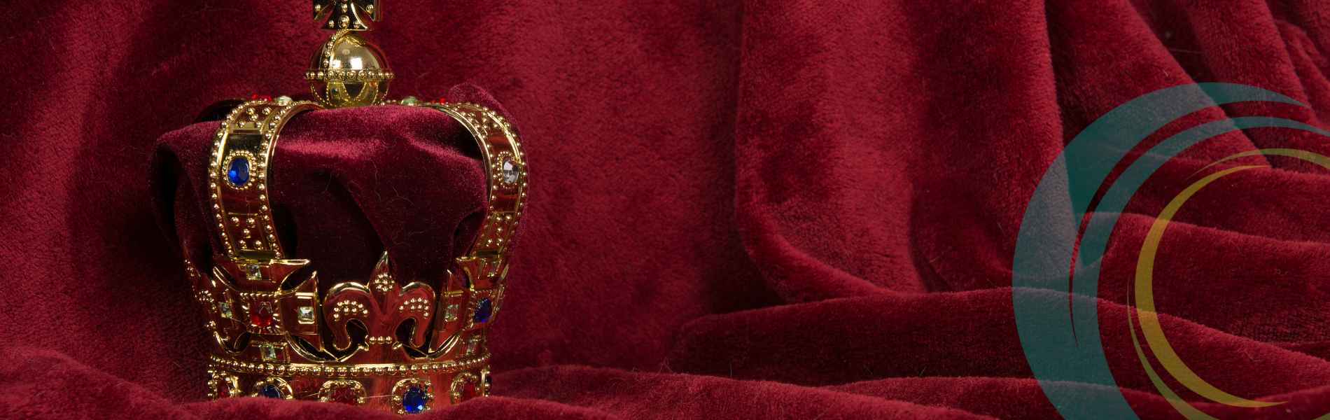 Crown on velvet drape